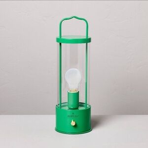 Hearth & Hand Magnolia Portable Outdoor Patio LED Tabletop Lantern - Green